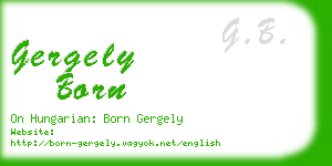 gergely born business card